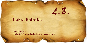 Luka Babett névjegykártya